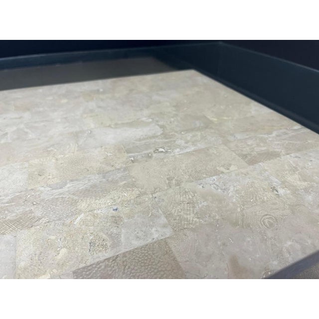 Pink Tesselated Column Coffee Table with Glass by Maitland Smith, 1970s For Sale - Image 8 of 12