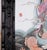 Antique Guanyin Riding Dragon (Kwan Yin) (Quan Yin) Large Hand Painted Porcelain Tile in Carved Black Wooden Framed Excellent Condition For Sale - Image 10 of 14