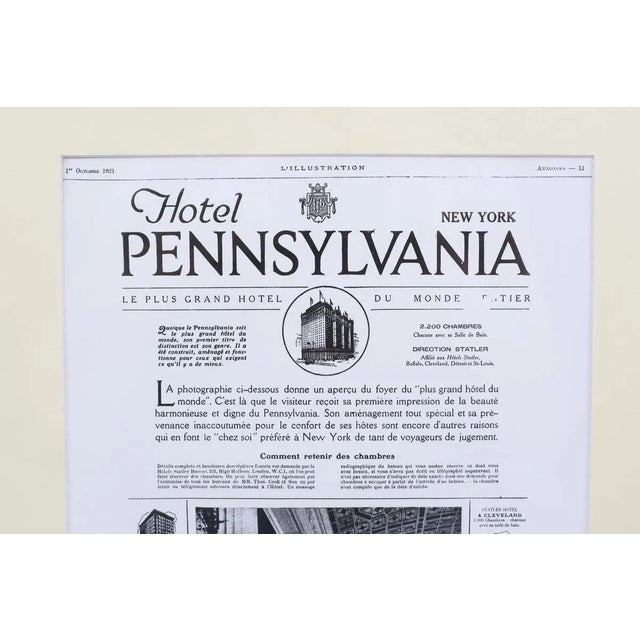 Traditional Framed French Article of the Hotel Pennsylvania New York For Sale - Image 3 of 7