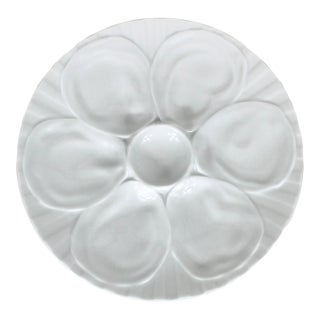 Vintage White Pillivuyt French Porcelain Oyster Plate For Sale