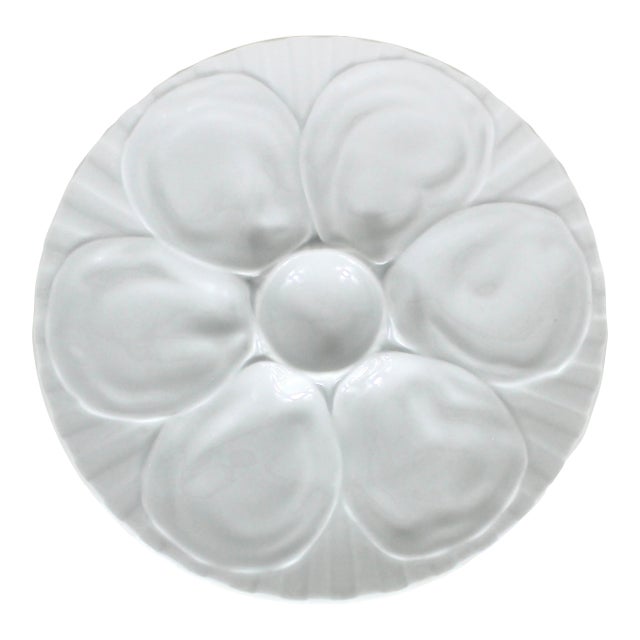 Vintage White Pillivuyt French Porcelain Oyster Plate For Sale