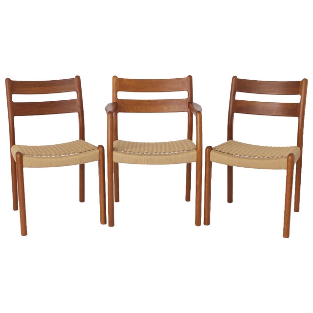 Vintage Danish Chairs in Teak from Emc Mobler, Set of 3 For Sale