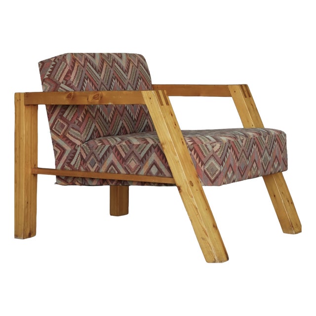 Dutch Pine Armchair, 1970s For Sale