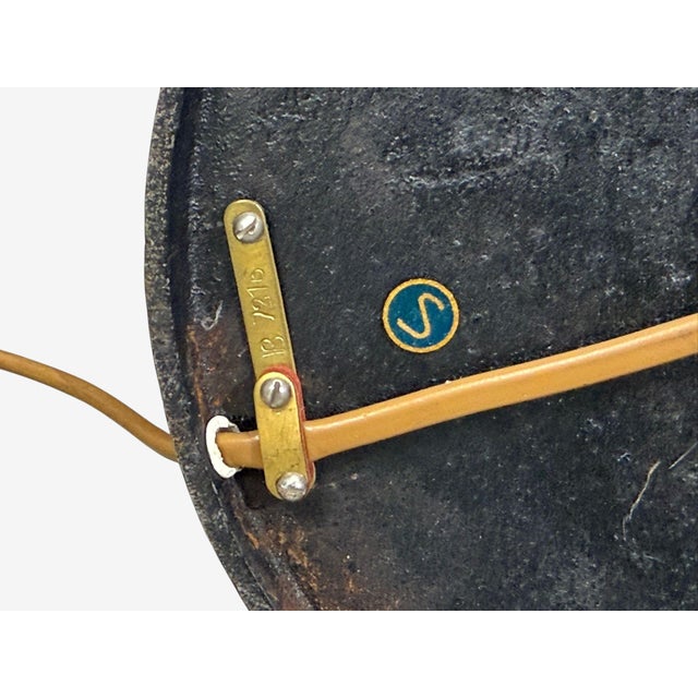 Boréns, Adjustable Floor Lamp, Blue Lacquered Metal, Brass, Fabric, Sweden, 1950s For Sale - Image 14 of 14