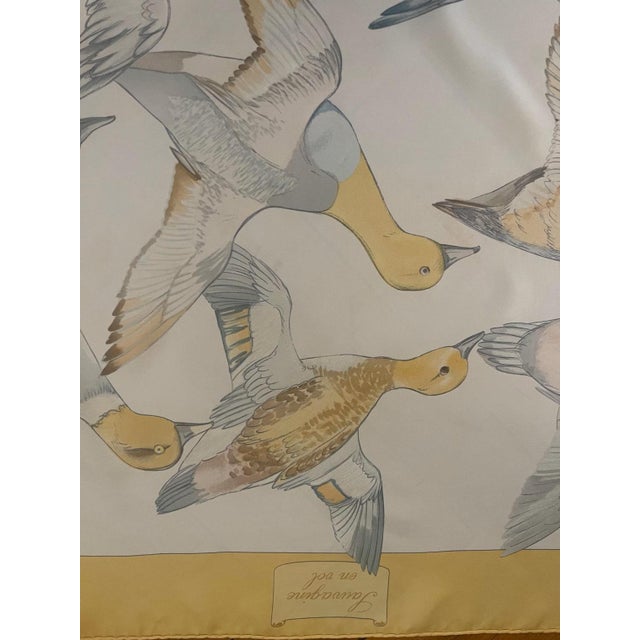 Contemporary HERMÈS SAUVAGINE en VOL Silk Scarf 1986 Carl de Parcevaux For Sale - Image 3 of 12