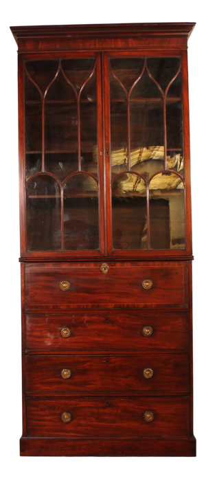 Mahogany Bookcase with Secretary, 18th Century
