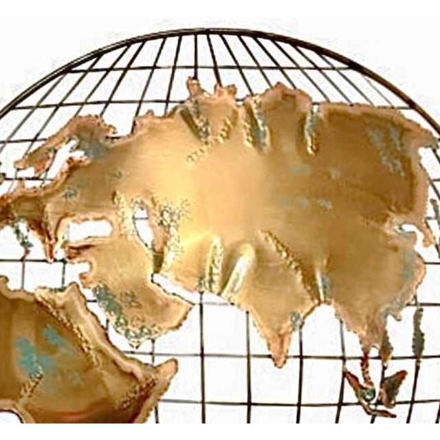 Iconic Curtis Jere World Globe Torch-Cut Brutalist Abstract Metal Art Brass Wall Sculpture, a Pair For Sale - Image 12 of 14