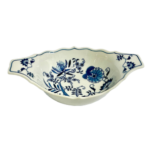 1970s Vintage Japanese Chinoiserie Meissen Blue Danube Lug Deep Serving Bowl