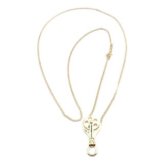 Vintage Tiffany & Co. Ralph Lauren Yellow Gold Pulley Pendant Necklace For Sale