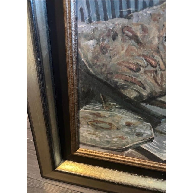 Cream Dennis Carney Original Conservatory Interior Painting, Framed, 48" X 35.5" For Sale - Image 8 of 10