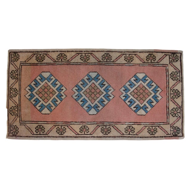Traditional Hand Knotted Turkish Rug Low Pile Muted Small Rug Entry Decor Kitchen Mat - 1'9" X 3'4" For Sale - Image 3 of 11