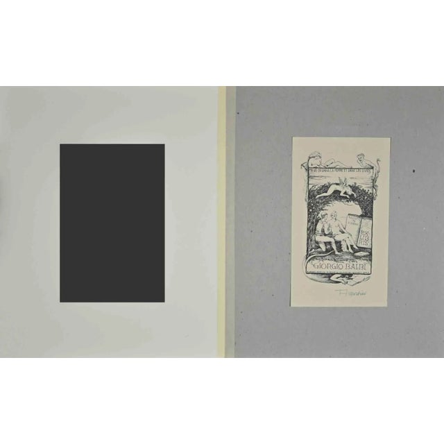 Ex Libris For Giorgio Balbi, realized by Alberto Martini in 1944. It includes passepartout, 30 x 24 cm. Woodcut, sheet 18...