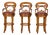 Swivel Bar Stools with Carved Backs and Faux Leather Seats – Set of 3 For Sale