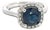 Natural Sapphire Diamond Ring Size 6.5 14k White Gold 2.25 Certified For Sale