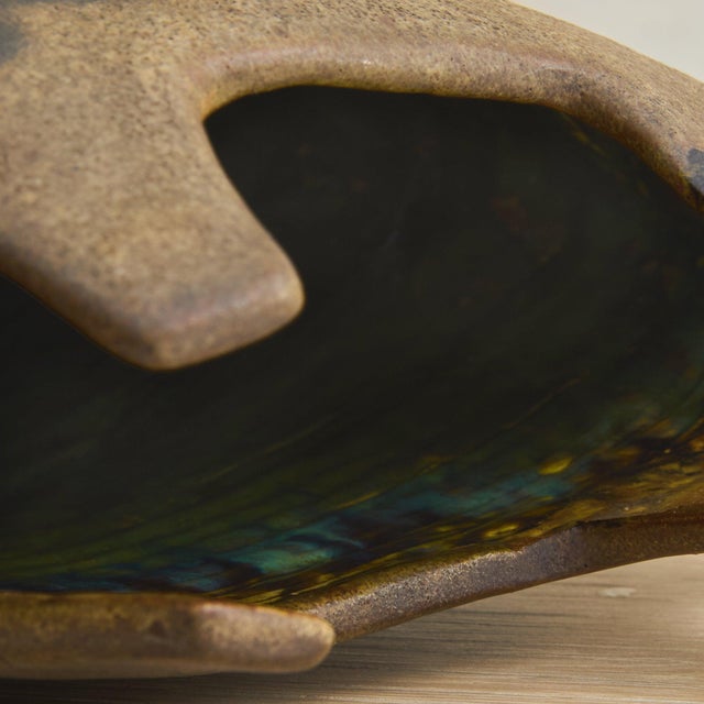 Italian FArte Textured Ceramic Vase, 1960s For Sale - Image 11 of 11