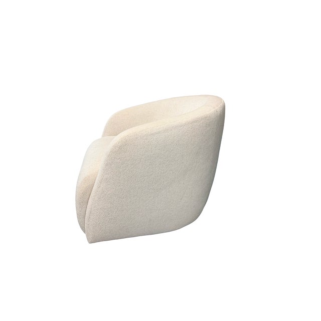 Contemporary Verellen Ivory Textured Barrel Accent Chair For Sale - Image 3 of 7