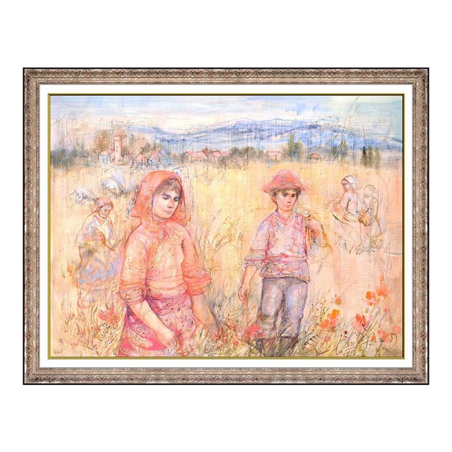 Mid 20th Century Harvesting The Field, Edna Hibel For Sale