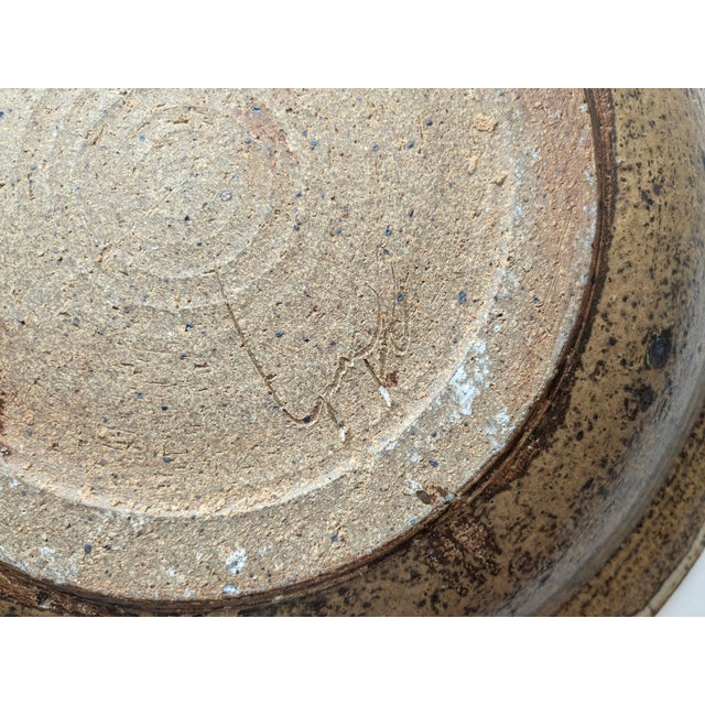 Brown Late 20th Century Large Studio Pottery Display Bowl- Signed For Sale - Image 8 of 12