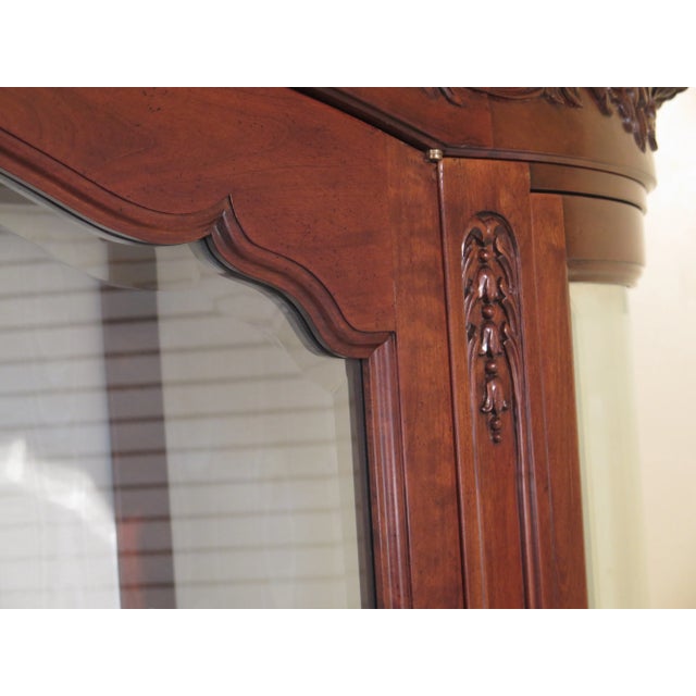 1980s Vintage French Style Beveled Glass China Cabinet For Sale - Image 4 of 13