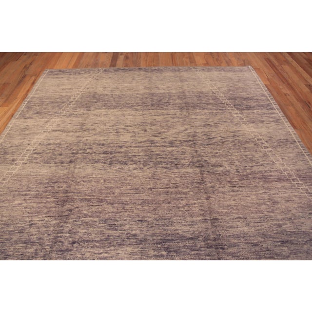 Decorative Modern Contemporary Neutral Grey Geometric Minimalist Area Rug, Country of origin: Central Asia, Circa date:...