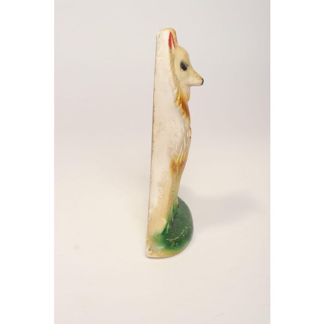 Folk Art Mid-Century Modern Painted Chalkware Carnival Chalk Collie Dog Sculpture / Figurine For Sale - Image 3 of 12