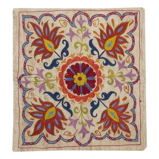 18"x19" 100% Silk Pillow. Handmade Cushion Cover. Embroidered Throw Pillow Cover For Sale