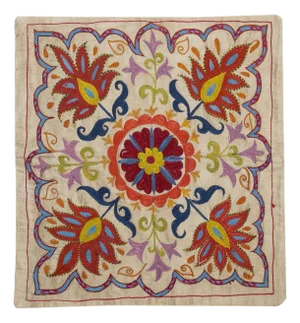 18"x19" 100% Silk Pillow. Handmade Cushion Cover. Embroidered Throw Pillow Cover