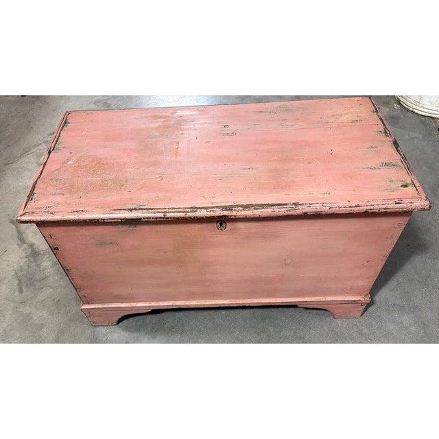 Folk Art 19th Century Original Painted Blanket Chest For Sale - Image 3 of 11