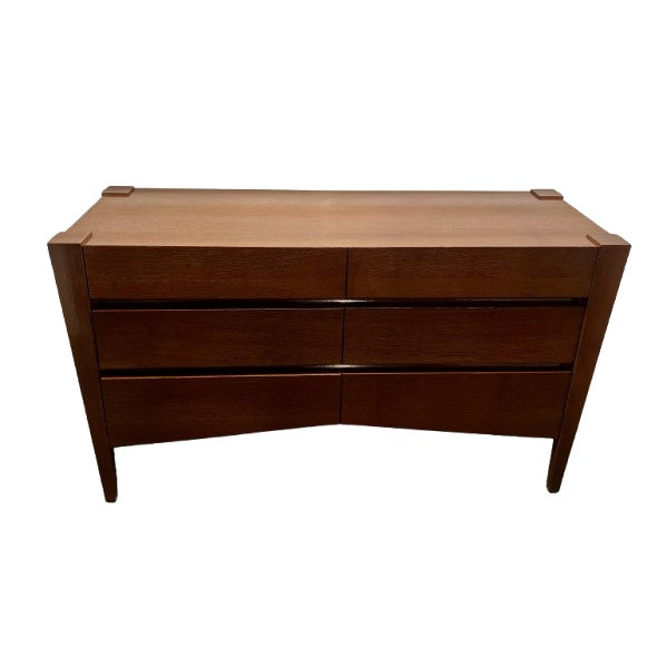 Berman Rosetti Custom Berman Rosetti Exotic Wenge Wood 6 Drawer Canted Console Dresser, Attributed For Sale - Image 4 of 15