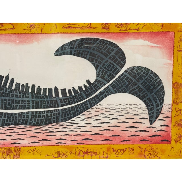 2000 - 2009 Peter Sís Untitled (Whale), 2004 Etching and Aquatint 21/75, Signed - Framed For Sale - Image 5 of 12