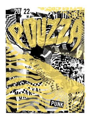 2016 Contemporary Music Poster - Pouzza Punk Festival (Yellow)