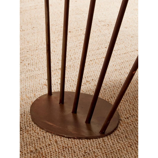 Dark Gray Mid 20th Century Oak Dining Table With Sculptural Iron Base For Sale - Image 8 of 12