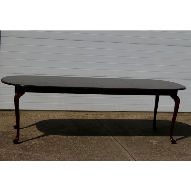 1970s 1979 Georgian Court Dining Table Attributed to Ethan Allen For Sale - Image 5 of 16