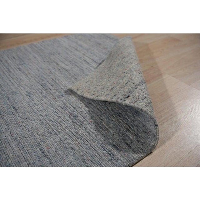 Contemporary 3x5 Blue Hand-Knotted Wool Woven Horizon Abstract Modern Carpet Rug For Sale - Image 3 of 5