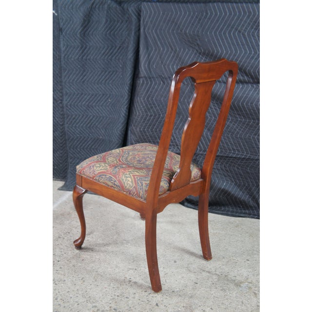 6 Vintage Harden Queen Anne Style Solid Cherry Dining Chairs Set For Sale - Image 11 of 13