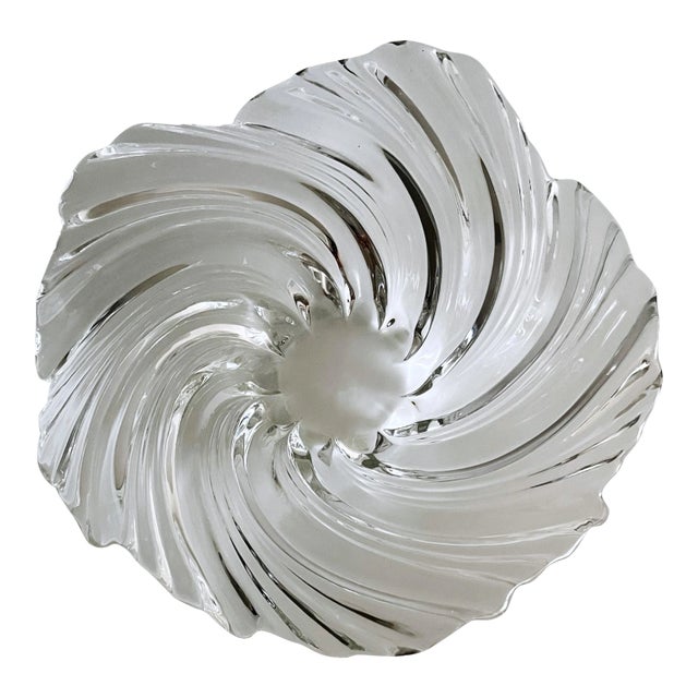 Vintage Mikasa Belle Epoque Swirl Crystal Low Bowl For Sale