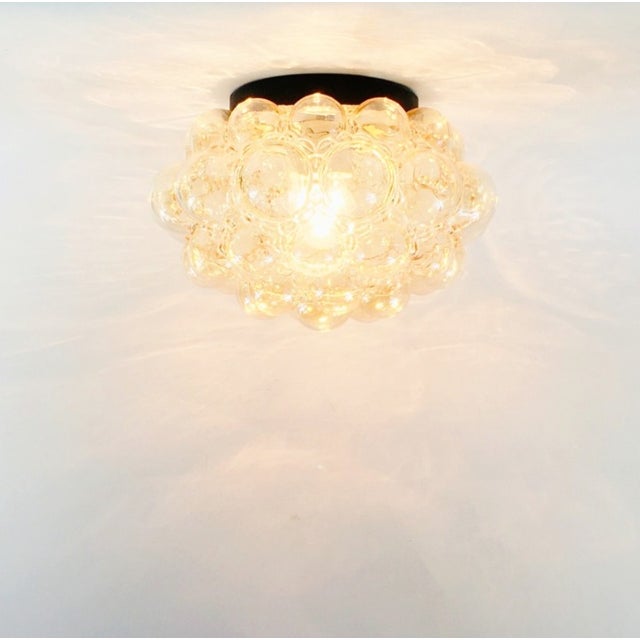 Amber 1970s Large Mid-Century Modern Amber Bubble Glass Flush Mount by Helena Tynell for Limburg, Germany For Sale - Image 8 of 11