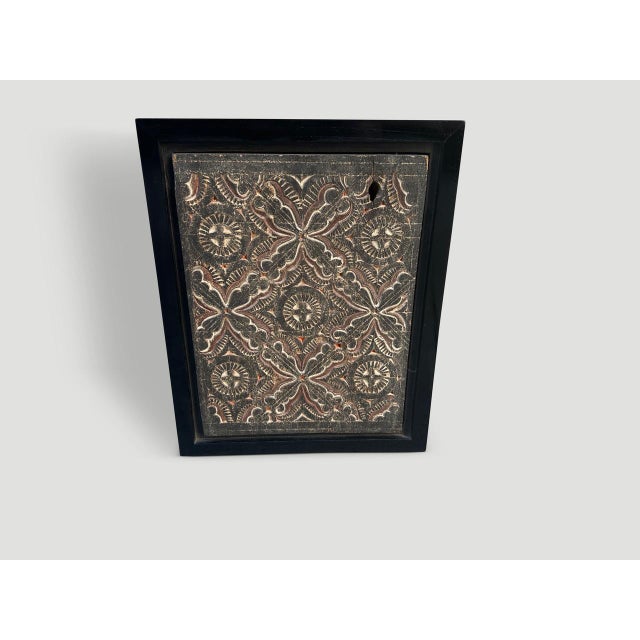 1950s Framed Antique Hand Carved Panel For Sale - Image 5 of 5