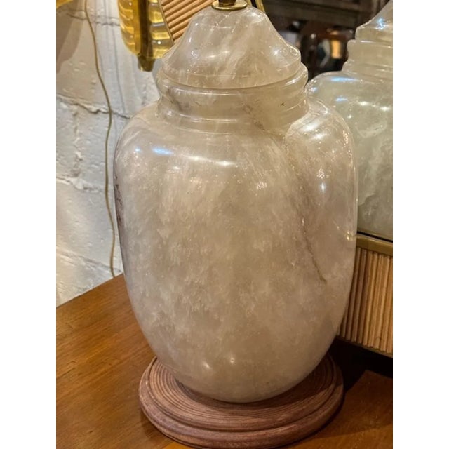 Vintage Rock Crystal Lamp From Brazil For Sale - Image 4 of 5