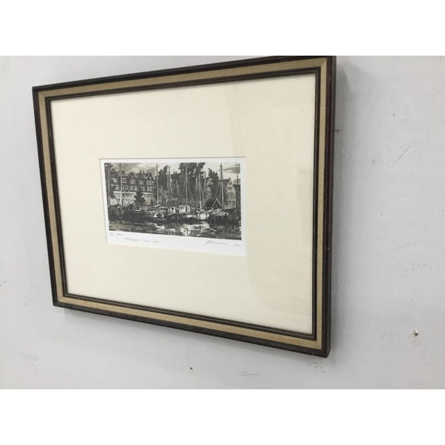 Black “ Amsterdam. Canal Card” Original 2008 Etching by l.Sobolevsky For Sale - Image 8 of 9