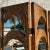 Vivai del Sud Vintage Coastal Arched Split Reed Palm Mirrored Screen For Sale - Image 4 of 5
