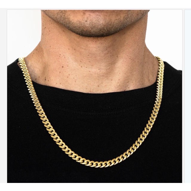 Vintage 14 Karat Yellow Gold 96.7 Gm Miami Cuban Link Italian Chain Unisex, 20" For Sale - Image 14 of 18