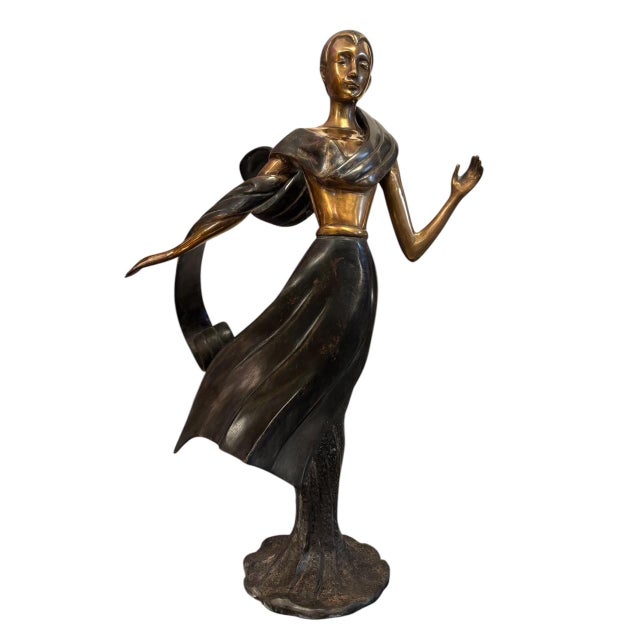 Art Deco Bronze Figure Dancer, 1930s For Sale - Image 10 of 10