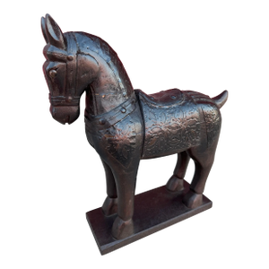 Hand Carved Wooden Horse Statue