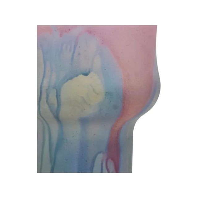 Set of Four Mid-Century Soft Tone Frosted Glass Vases For Sale - Image 9 of 13