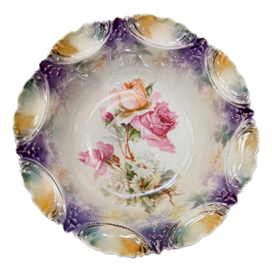 Early 20th Century r.s. Prussia Bowl With Rose Floral Design