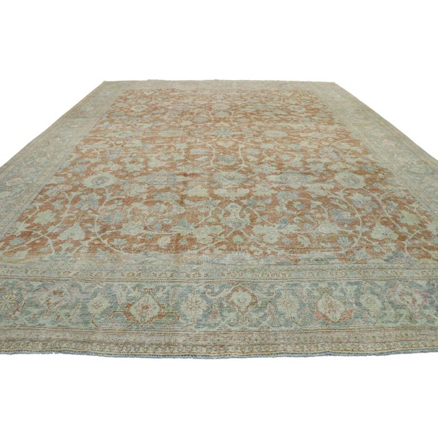 Rustic Antique Persian Mahal Rug - 10'02 x 13'05 For Sale - Image 3 of 10