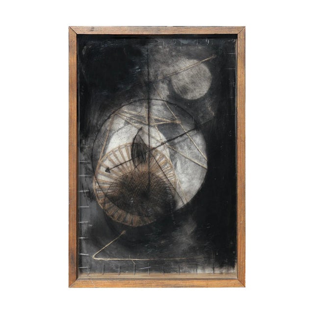 Black 2001 "Keeping Time" Geometric Abstract Modern Black Assemblage by Bert Long, Framed For Sale - Image 8 of 8