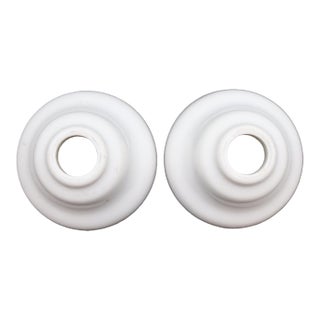 Pair of Vintage Plain White Ceramic Faucet Covers For Sale