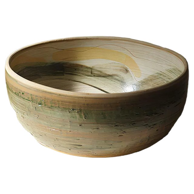 Large Mid-Century Bowl in Ceramic by Hanne Schneider, 1988 For Sale